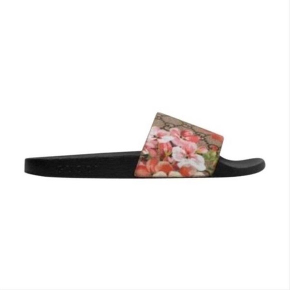 GUCCI GG logo floral bloom rubber pool slides - Picture 1 of 12